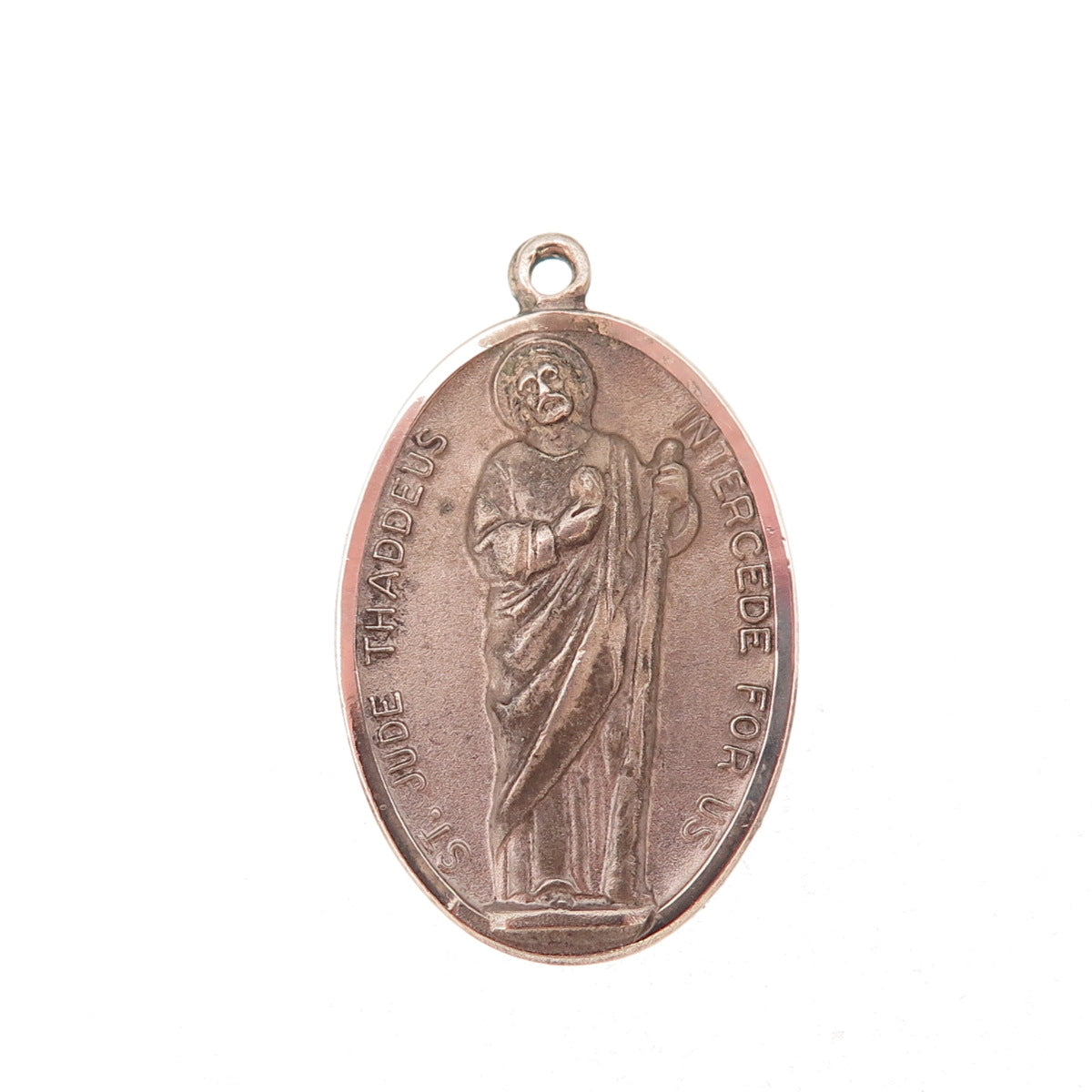 HMH Religious 925 Sterling Silver Antique Art Deco Saint Jude Thaddeus Pendant