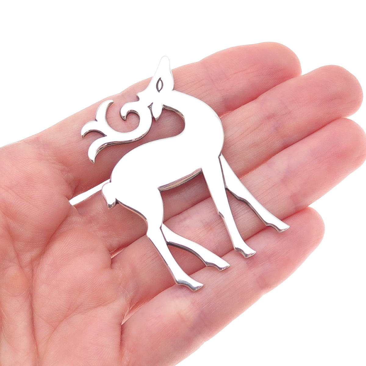 James Avery 925 Sterling Silver Vintage Reindeer Pin Brooch