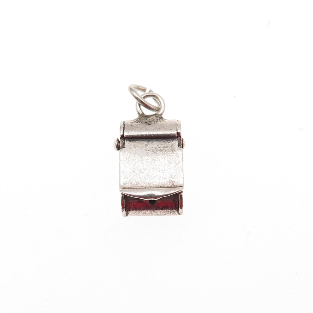 925 Sterling Silver Antique Art Deco Mail Box 3D Mini Open Charm Pendant