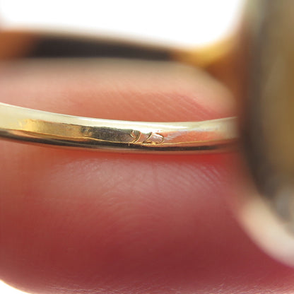 925 Sterling Silver Gold Plated Real Canary Quartz & C Z Ring Size 7.25