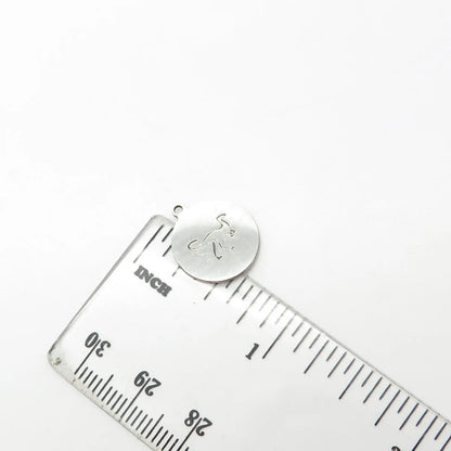 925 Sterling Silver USA Two In Town Dinosaur Charm Pendant
