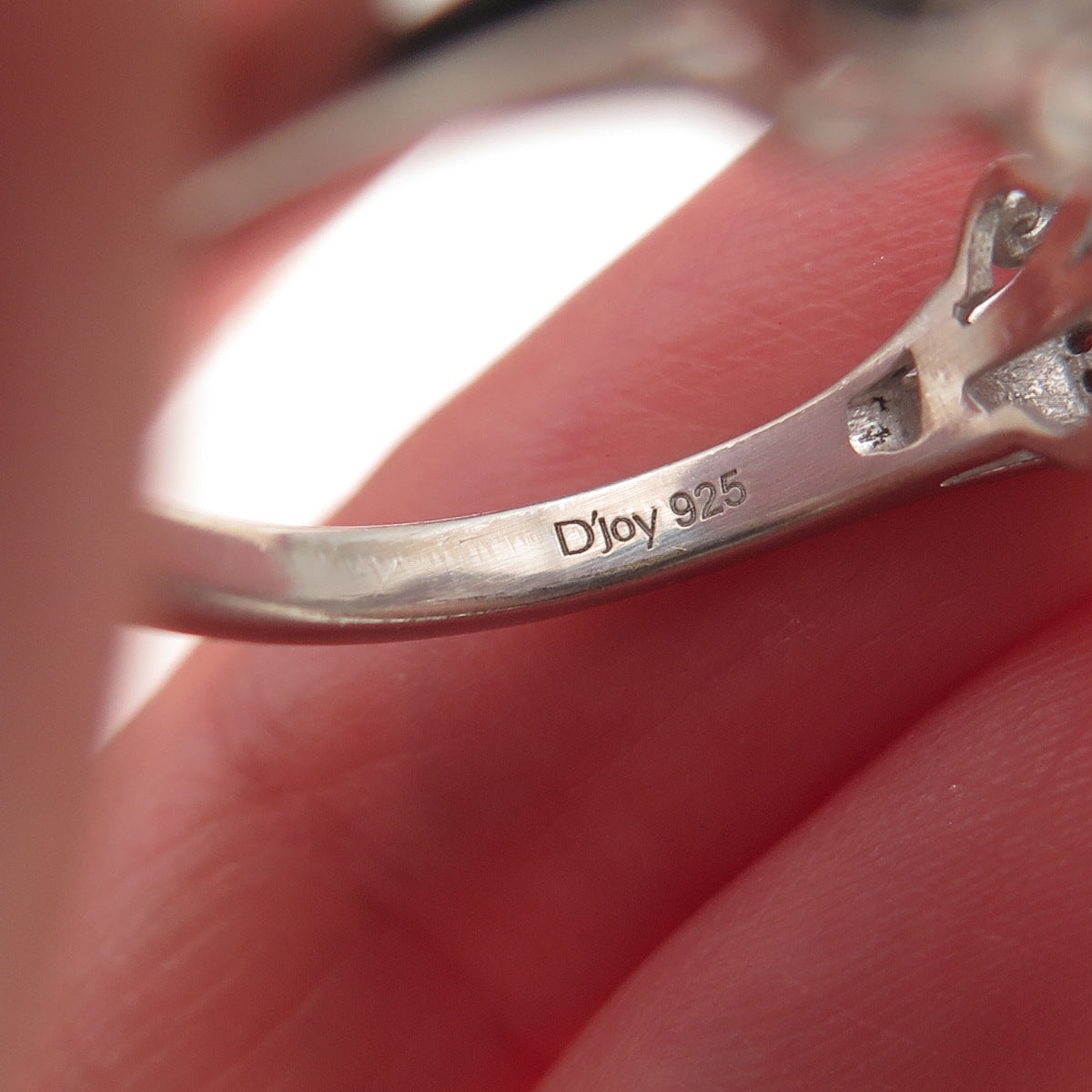 D'Joy 925 Sterling Silver Real Aquamarine & Moissanite Ring Size 7