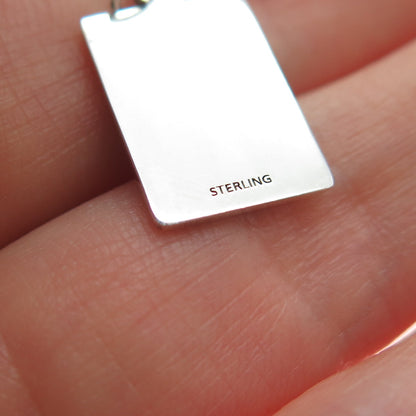925 Sterling Silver Red Enamel Who Deserves My Heart Minimalist Charm Pendant