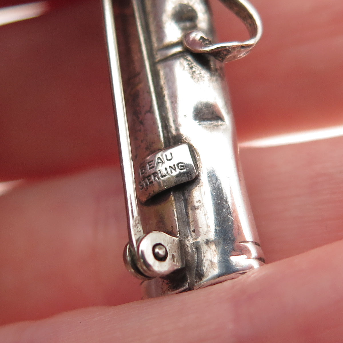 Beau 925 Sterling Silver Vintage Golf Club Oxidized Pin Brooch