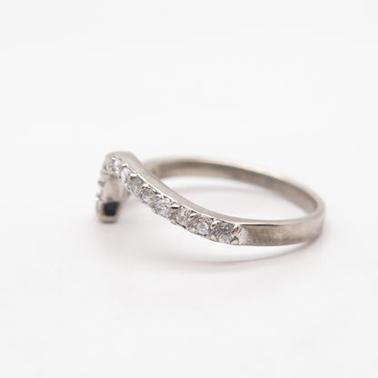 925 Sterling Silver C Z Check Mark Ring Size 6