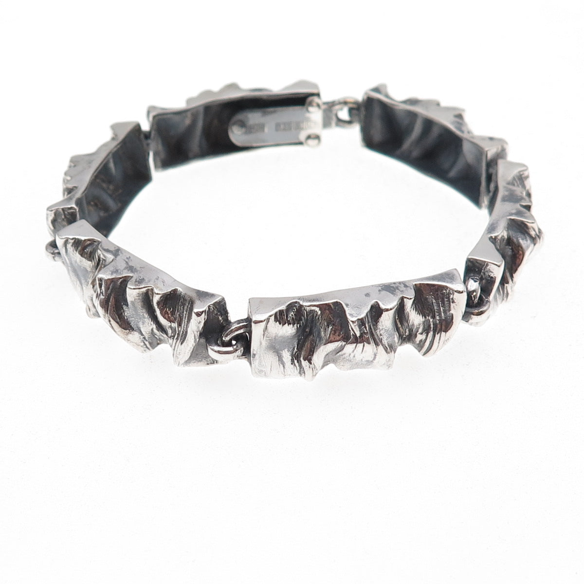 Matti J Hyvarinen 925 Sterling Silver Vintage 1973 Finland Modernist Bracelet 7"