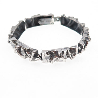 Matti J Hyvarinen 925 Sterling Silver Vintage 1973 Finland Modernist Bracelet 7"