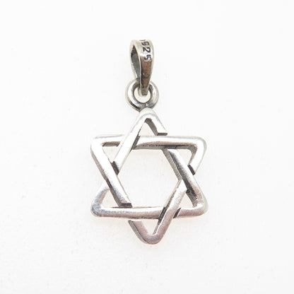 925 Sterling Silver Vintage Mexico Star of David Judaica Pendant