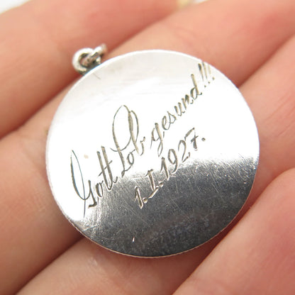 925 Sterling Silver Vintage "1924 Republik Osterreich" Charm Pendant