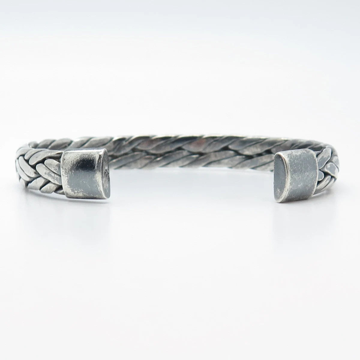 925 Sterling Silver Vintage Wheat Adjustable Cuff Bracelet 7.5”