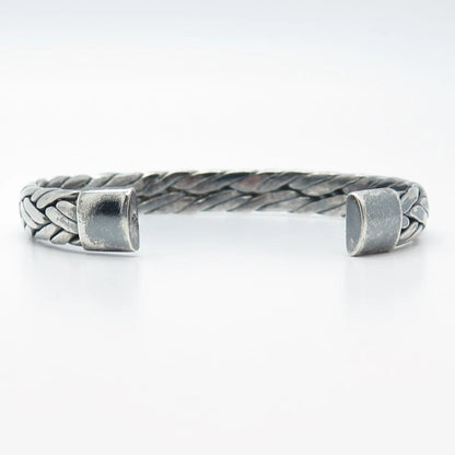 925 Sterling Silver Vintage Wheat Adjustable Cuff Bracelet 7.5”