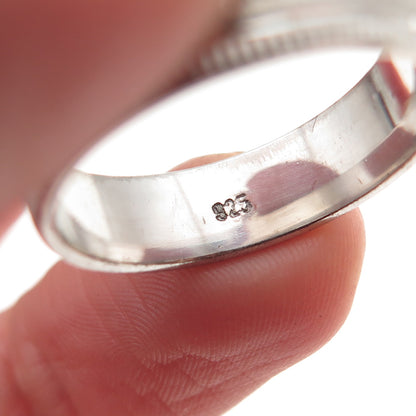 925 Sterling Silver Textured Band Ring Size 9.25
