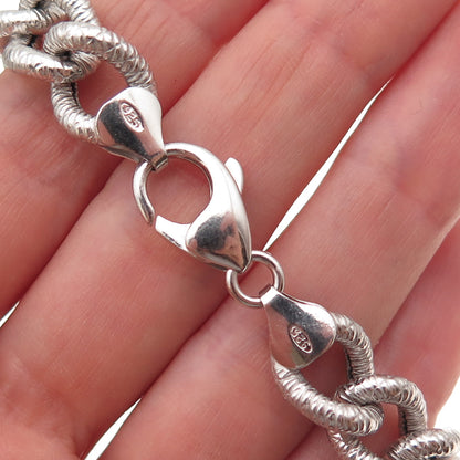 925 Sterling Silver Italy Curb Link Bracelet 7.25"