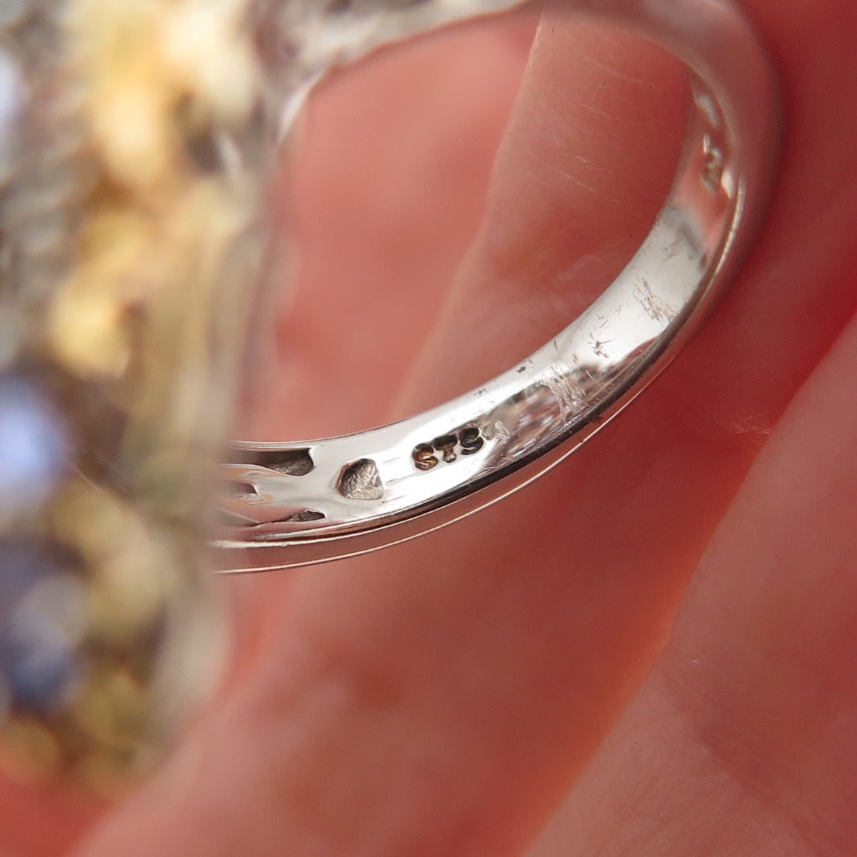 Chuck Clemency 925 Sterling Silver 2-Tone Real Tanzanite & Emerald Ring Size 8.5