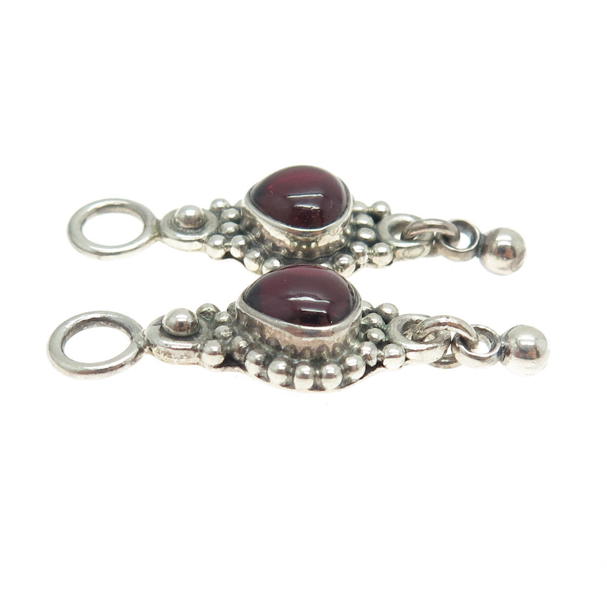 DOUG PAULUS 925 Sterling Silver Vintage Tourmaline Gem Beaded Jacket Earrings