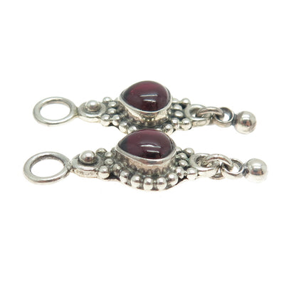 DOUG PAULUS 925 Sterling Silver Vintage Tourmaline Gem Beaded Jacket Earrings