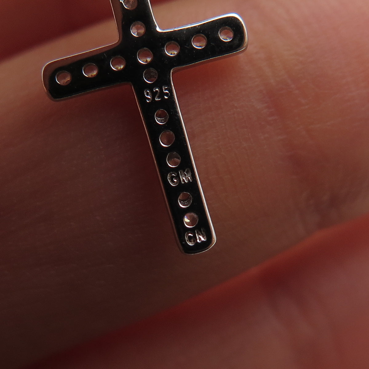 925 Sterling Silver Round-Cut C Z Cross Dangle Hoop Earrings