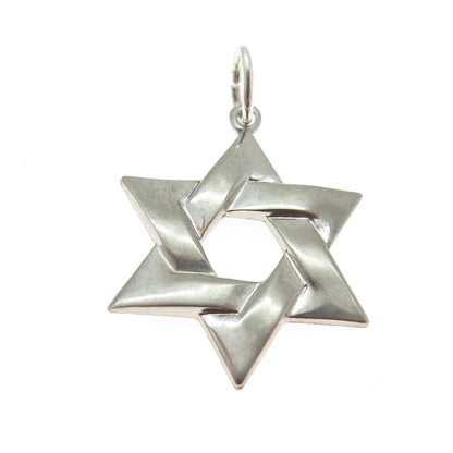 925 Sterling Silver Vintage Star of David Charm Pendant