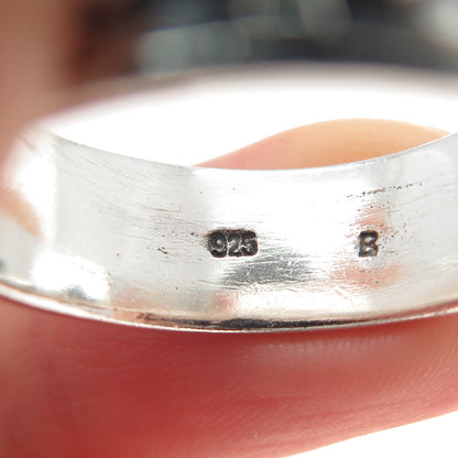 925 Sterling Silver Vintage Egyptian Ankh Oxidized Band Ring Size 12.25