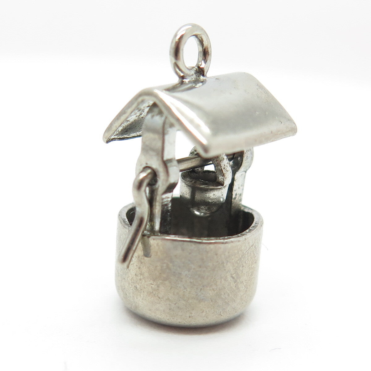 PAYE & BAKER 925 Sterling Silver Antique Art Deco Water Well Movable 3D Pendant