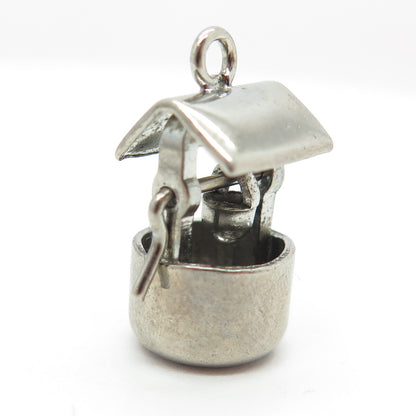 PAYE & BAKER 925 Sterling Silver Antique Art Deco Water Well Movable 3D Pendant