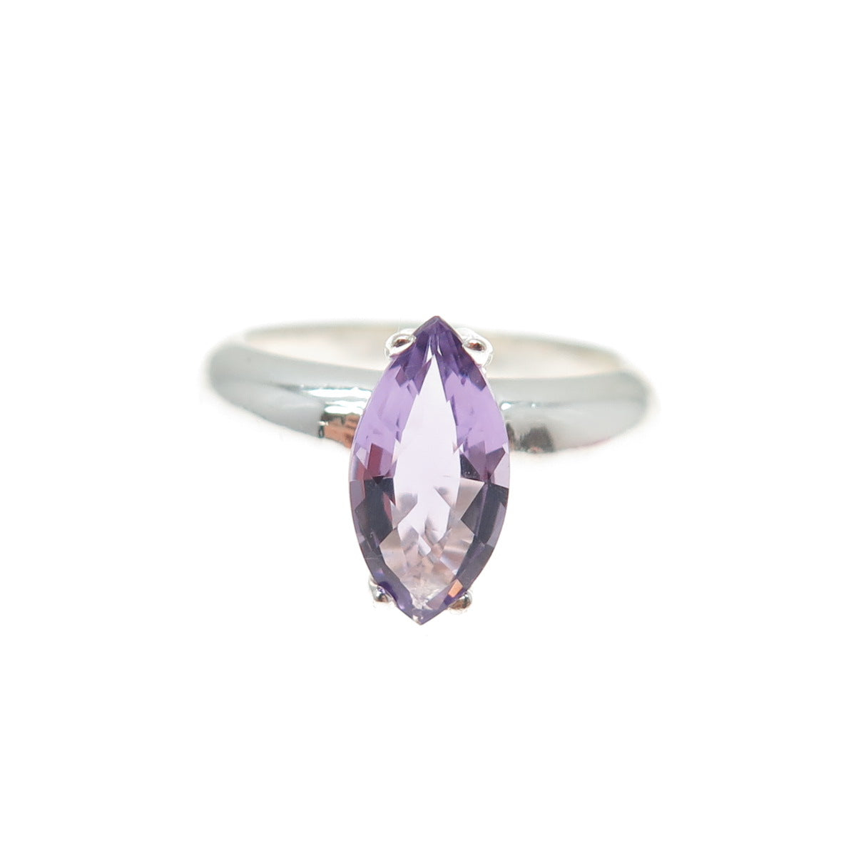 CLYDE DUNEIER CID 925 Sterling Silver Vintage Real Amethyst Ring Size 6.75