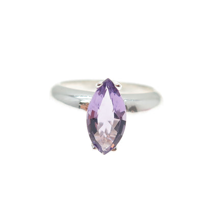 CLYDE DUNEIER CID 925 Sterling Silver Vintage Real Amethyst Ring Size 6.75