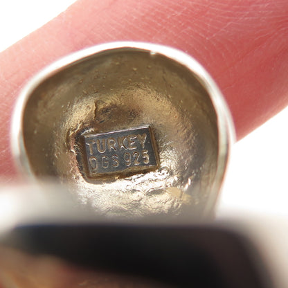 925 Sterling Silver Vintage Real Ruby Modernist Octopus Ring Size 5.5-6.5