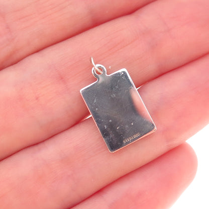 925 Sterling Silver Red Enamel Field of Fun & Freedom Charm Pendant