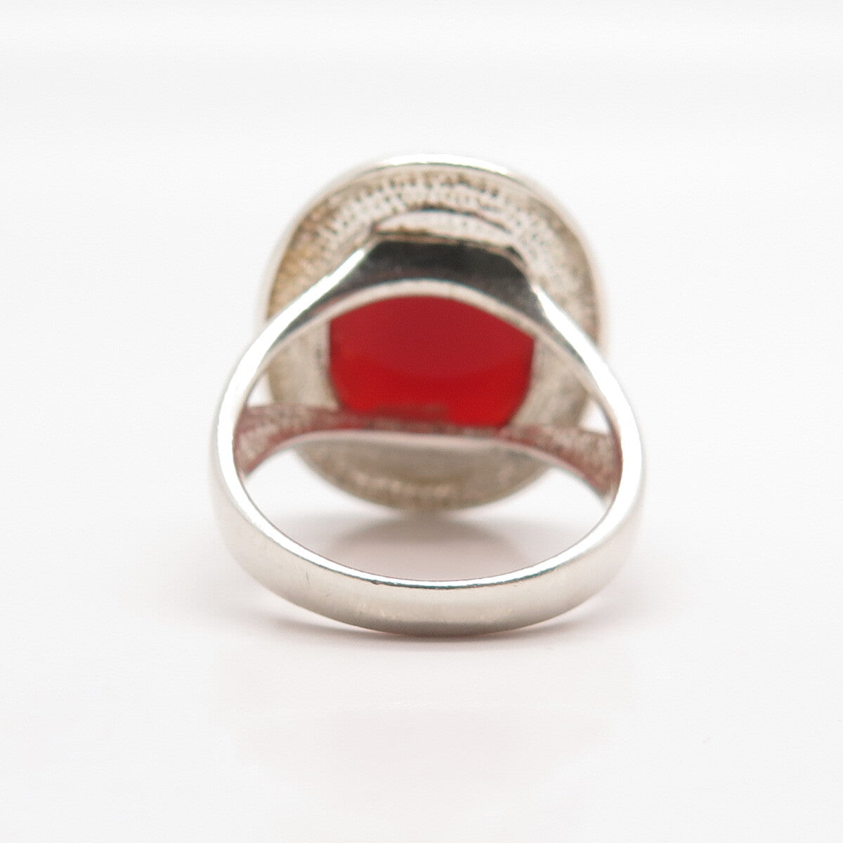 925 Sterling Silver Vintage Whitney Kelly Real Carnelian Gemstone Ring Size 9.25