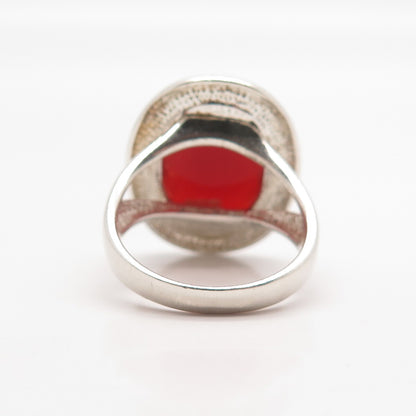 925 Sterling Silver Vintage Whitney Kelly Real Carnelian Gemstone Ring Size 9.25