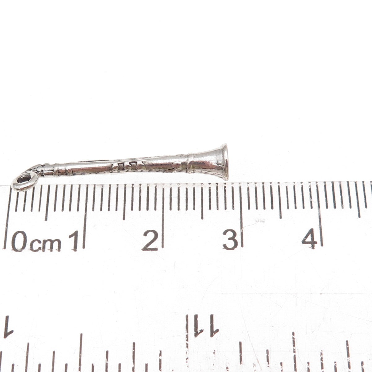 Sunwest 925 Sterling Silver Vintage Clarinet Oxidized 3D Charm Pendant