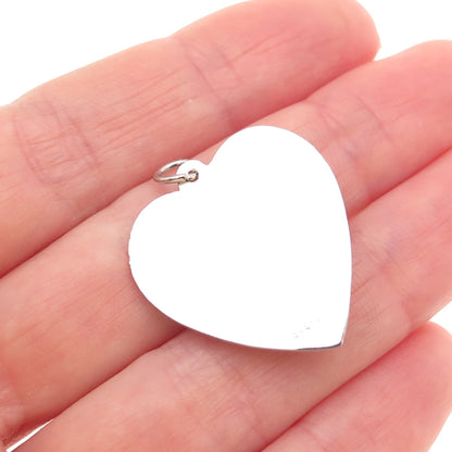 925 Sterling Silver Vintage Faux Pearl & Rhinestone Flower Charm Pendant