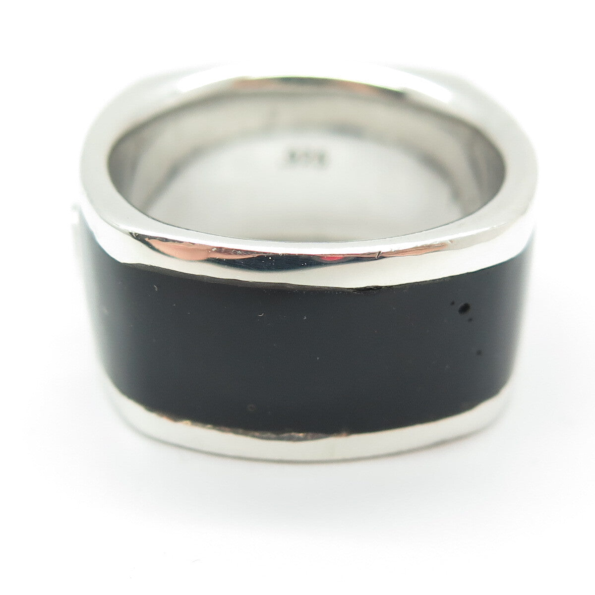 HOXTON 925 Sterling Silver London Enamel Logo Ring Size 10.25