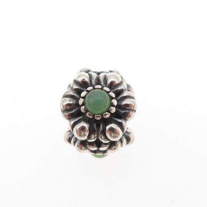 PANDORA Sterling Silver Real Chrysoprase Birthday Blooms May Slide Bead Charm