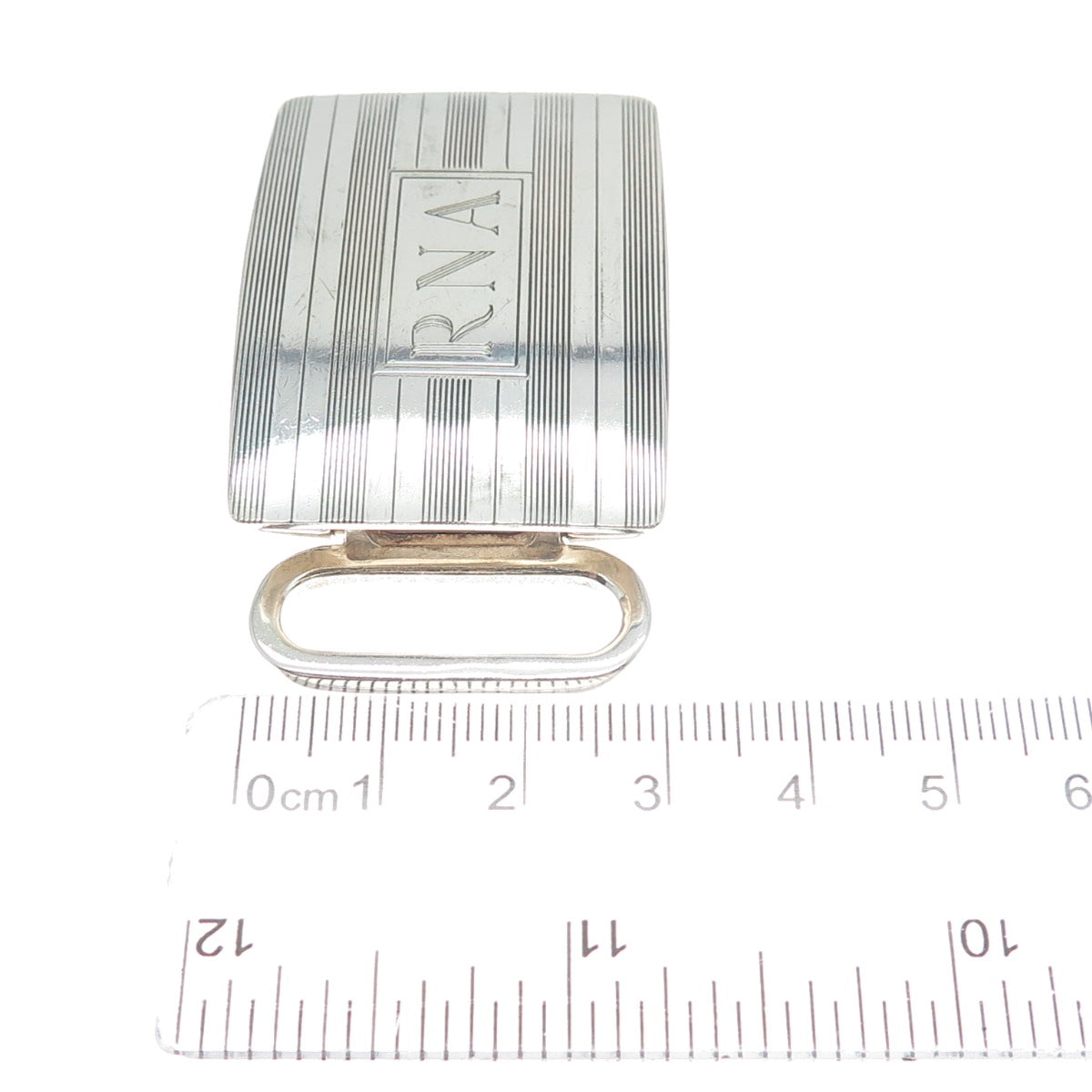 CHARLES THOMAE 925 Sterling Silver Vintage Engraved RNA Monogram Belt Buckle