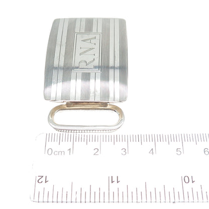 CHARLES THOMAE 925 Sterling Silver Vintage Engraved RNA Monogram Belt Buckle