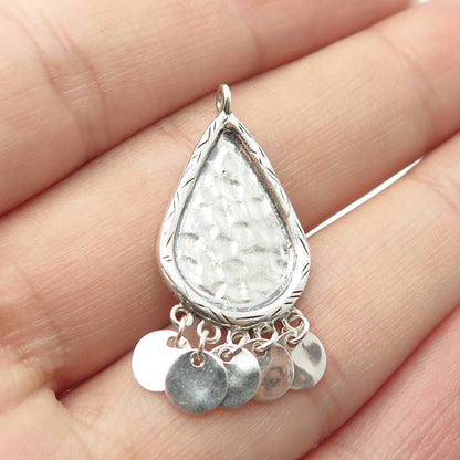 925 Sterling Silver Vintage Hammered Finish Ethnic Pendant