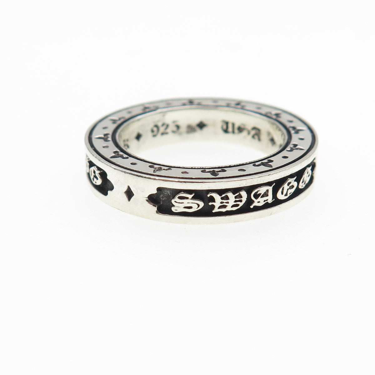 CHULYAKOV NY 925 Sterling Silver Swagg Oxidized Band Ring Size 7.75