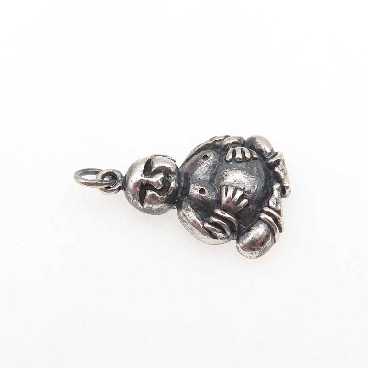 925 Sterling Silver Vintage Buddha Oxidized Mini Charm Pendant