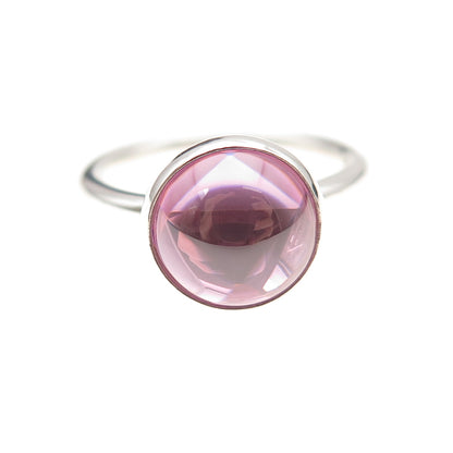 Pandora 925 Sterling Silver Rose Crystal Poetic Droplet Ring Size 7