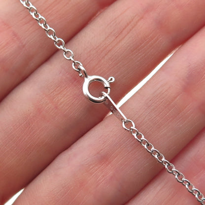 925 Sterling Silver Champagne & White C Z Cable Chain Necklace 16"