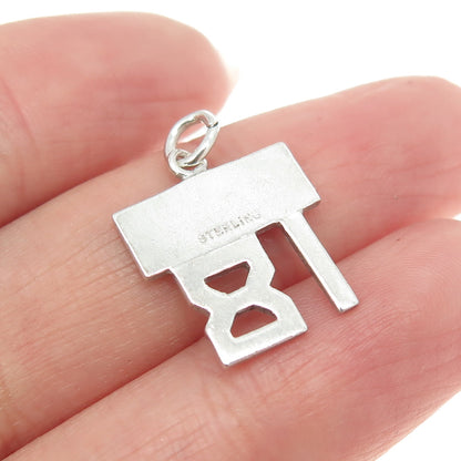 925 Sterling Silver Vintage Happy Birthday 18 Charm Pendant