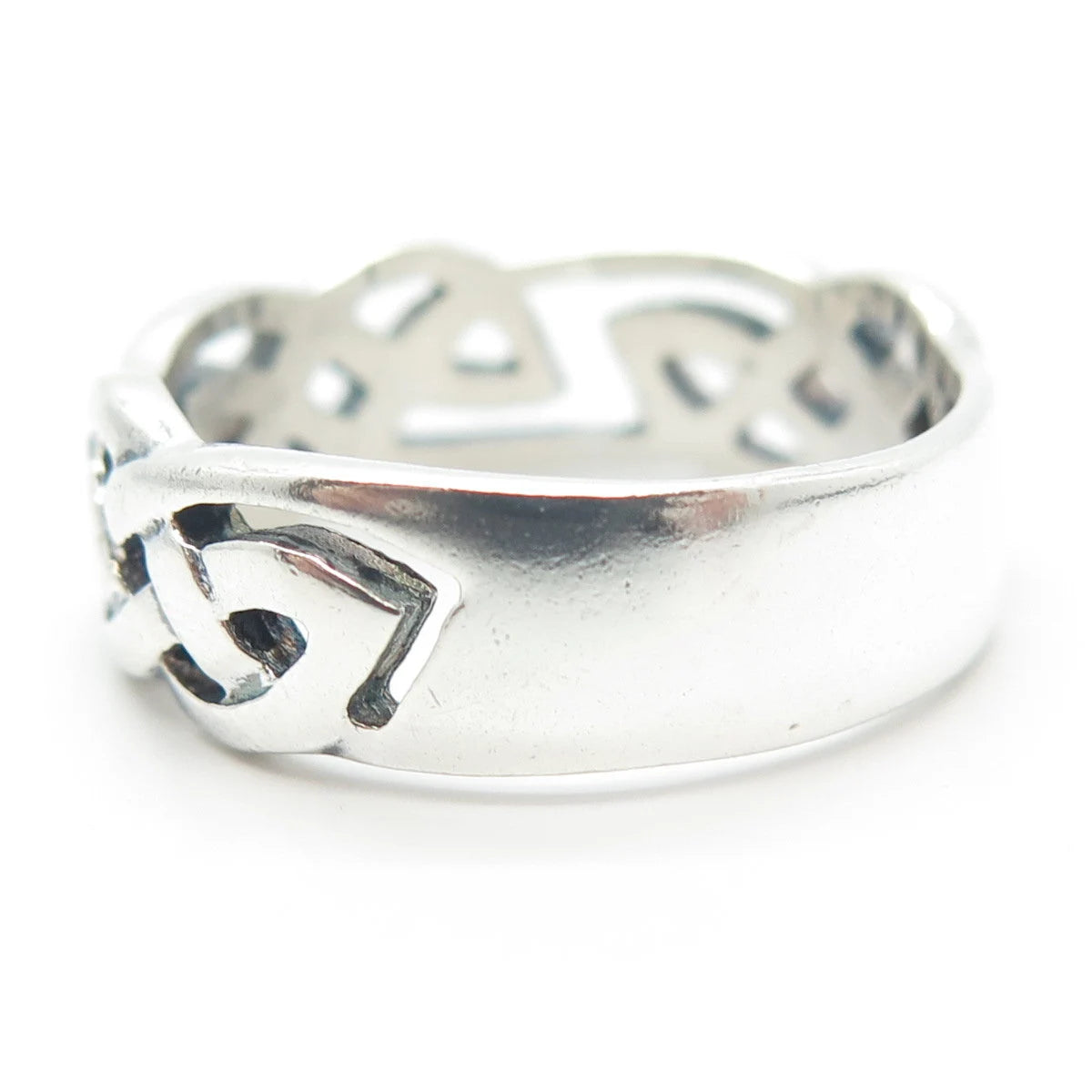 925 Sterling Silver Vintage Celtic Band Ring Size 12.5