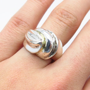 925 Sterling Silver Vintage Pejois Beverly Hills Ribbed Ring Size 8.25