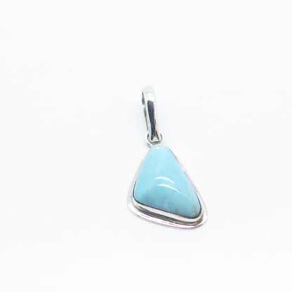 925 Sterling Silver Vintage Real Larimar Gemstone Pendant