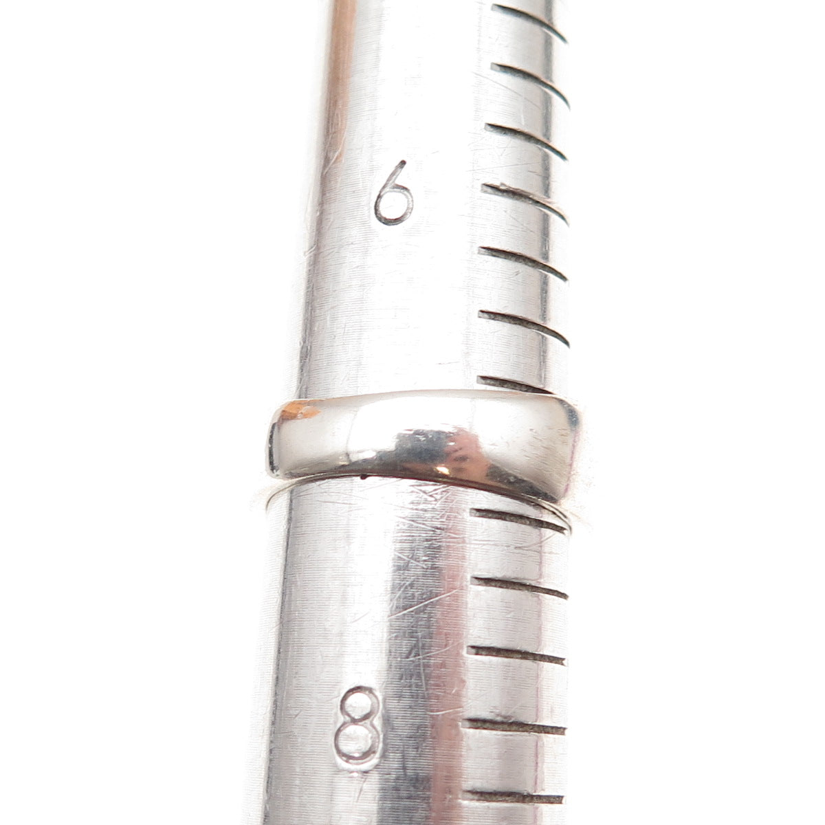925 Sterling Silver Vintage Real MOP Modernist Oxidized Ring Size 7.25