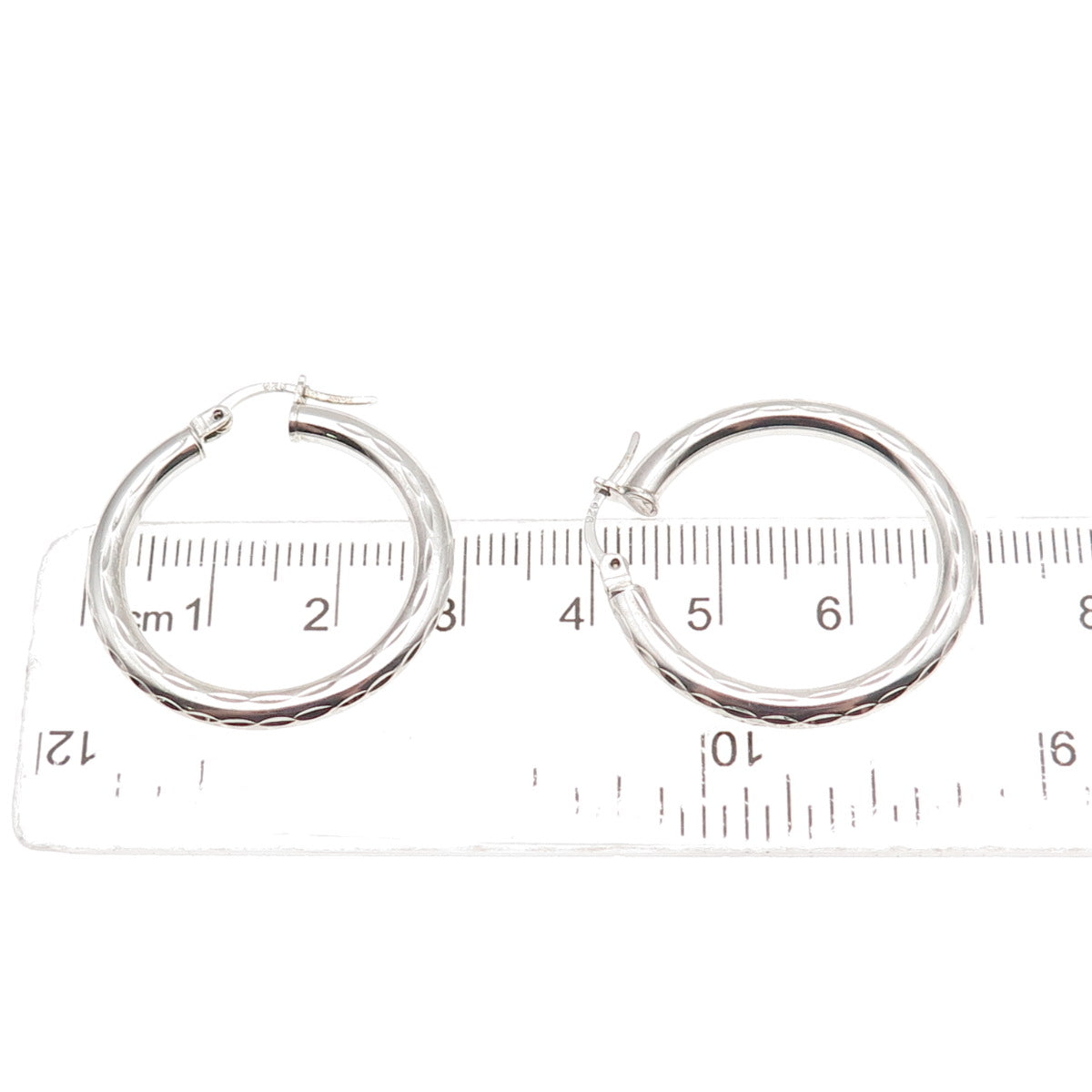 925 Sterling Silver Marquise-Cut Hoop Earrings
