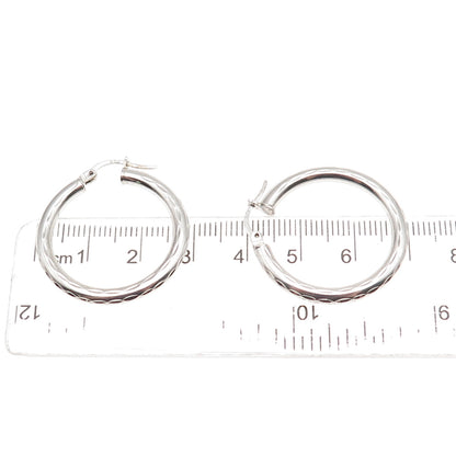 925 Sterling Silver Marquise-Cut Hoop Earrings