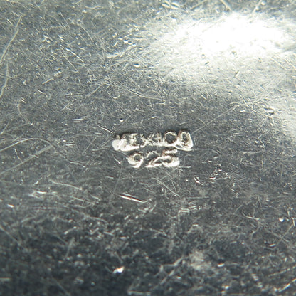 925 Sterling Silver Vintage Mexico Real Tiger Eye Greek Maze Slide Pendant